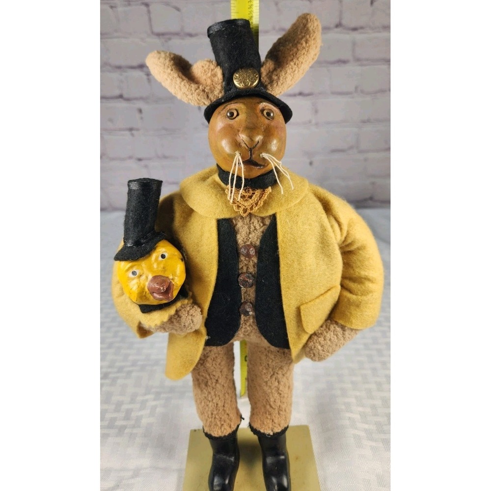 Primitive‎ Style Cody Foster Easter Bunny Rabbit w/ Hobby Duck High Quality 13"